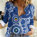 Kangaroos NAIDOC 2026 Personalised Women Casual Shirt 50 Years of Deadly Aboriginal Art