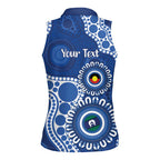 Kangaroos NAIDOC 2026 Personalised Women Sleeveless Polo Shirt 50 Years of Deadly Aboriginal Art