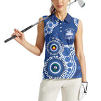Kangaroos NAIDOC 2026 Personalised Women Sleeveless Polo Shirt 50 Years of Deadly Aboriginal Art