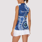 Kangaroos NAIDOC 2026 Personalised Women Sleeveless Polo Shirt 50 Years of Deadly Aboriginal Art