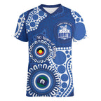 Kangaroos NAIDOC 2026 Personalised Women V-Neck T-Shirt 50 Years of Deadly Aboriginal Art