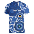 Kangaroos NAIDOC 2026 Personalised Women V-Neck T-Shirt 50 Years of Deadly Aboriginal Art