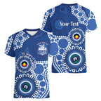 Kangaroos NAIDOC 2026 Personalised Women V-Neck T-Shirt 50 Years of Deadly Aboriginal Art