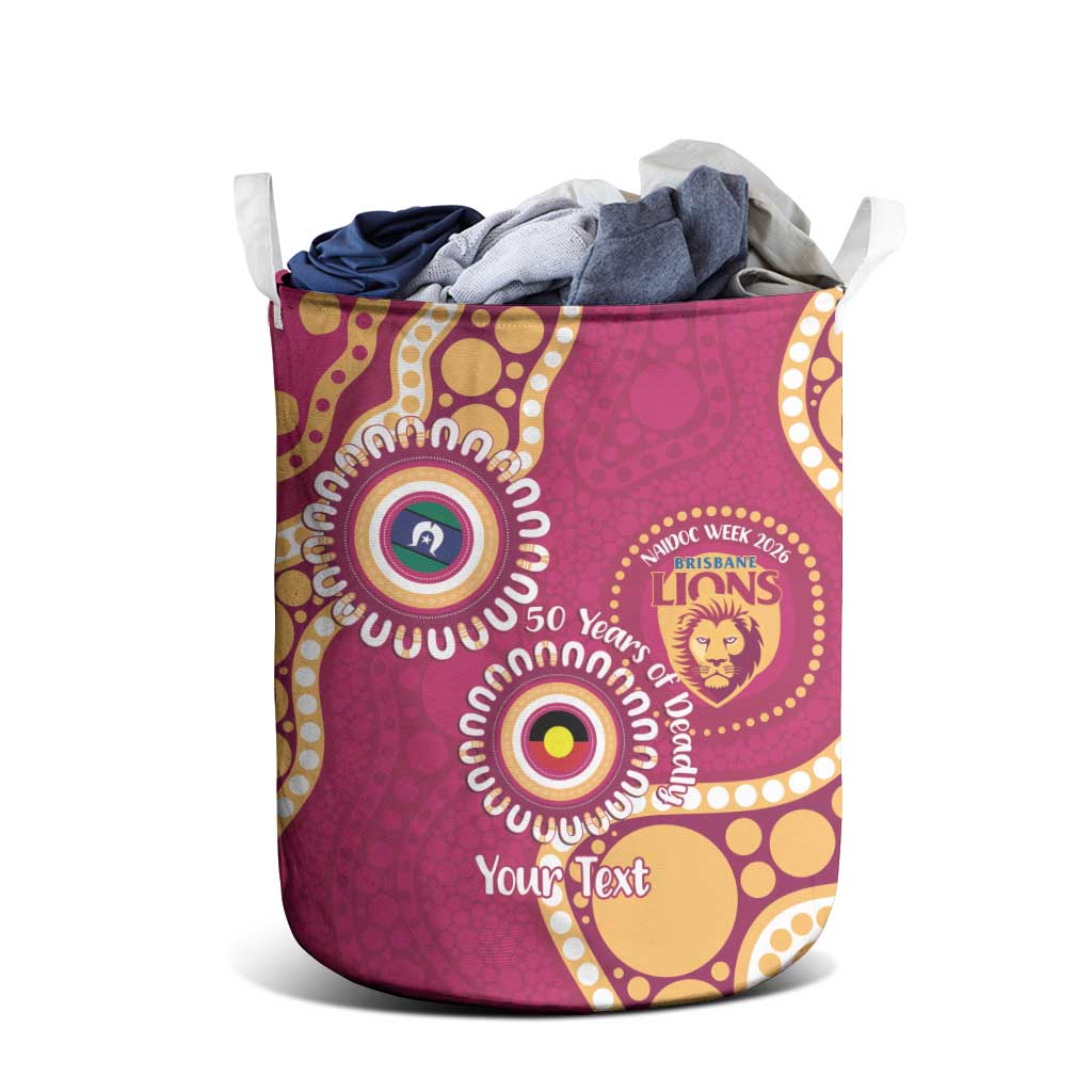 Brisbane Lions NAIDOC 2026 Personalised Laundry Basket 50 Years of Deadly Aboriginal Art