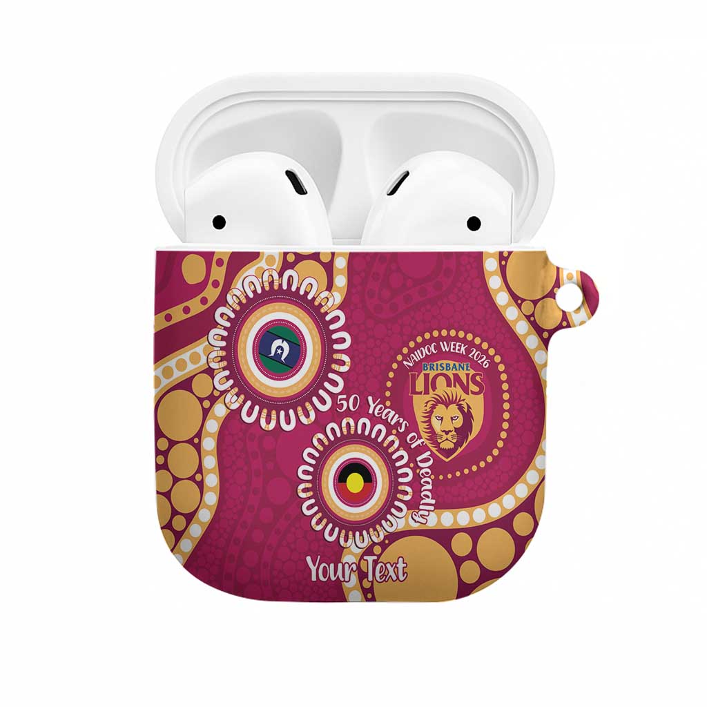 Brisbane Lions NAIDOC 2026 Personalised AirPods Case 50 Years of Deadly Aboriginal Art