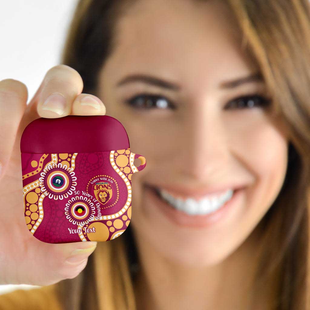 Brisbane Lions NAIDOC 2026 Personalised AirPods Case 50 Years of Deadly Aboriginal Art