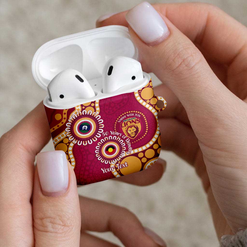 Brisbane Lions NAIDOC 2026 Personalised AirPods Case 50 Years of Deadly Aboriginal Art