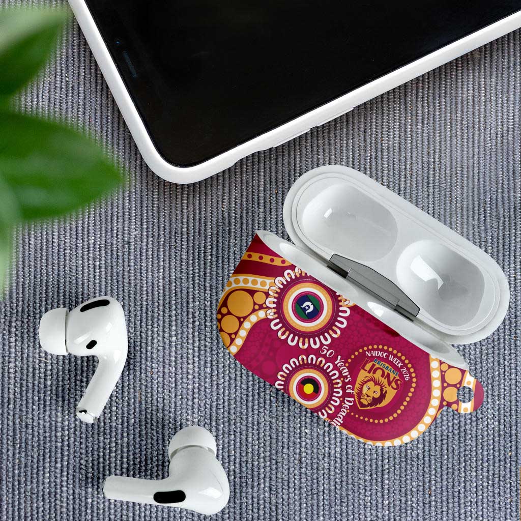 Brisbane Lions NAIDOC 2026 Personalised AirPods Case 50 Years of Deadly Aboriginal Art