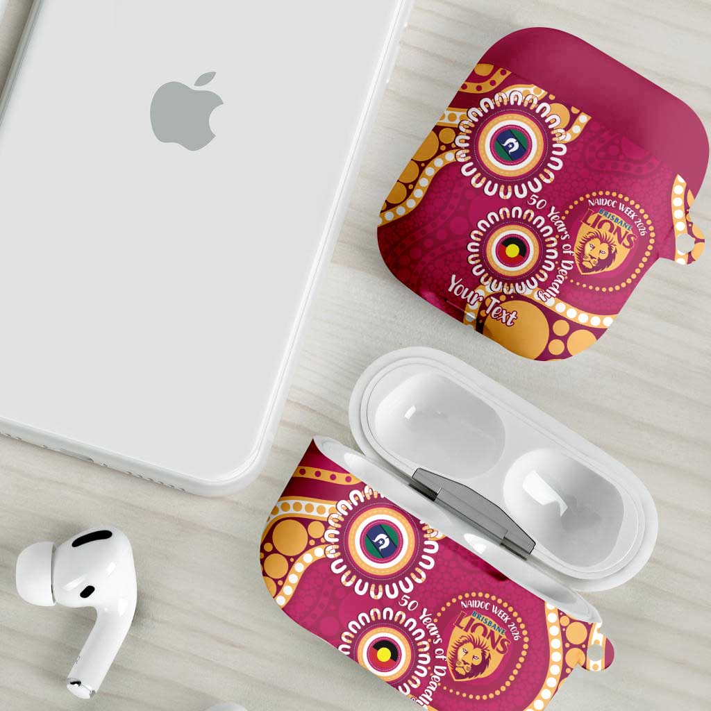 Brisbane Lions NAIDOC 2026 Personalised AirPods Case 50 Years of Deadly Aboriginal Art