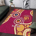 Brisbane Lions NAIDOC 2026 Personalised Area Rug 50 Years of Deadly Aboriginal Art