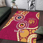 Brisbane Lions NAIDOC 2026 Personalised Area Rug 50 Years of Deadly Aboriginal Art