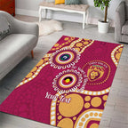 Brisbane Lions NAIDOC 2026 Personalised Area Rug 50 Years of Deadly Aboriginal Art