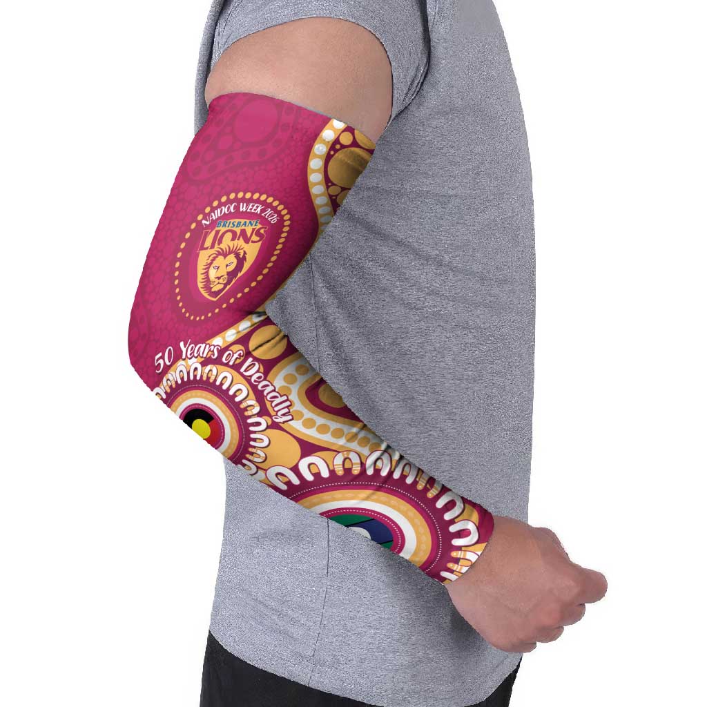 Brisbane Lions NAIDOC 2026 Personalised Arm Sleeves 50 Years of Deadly Aboriginal Art