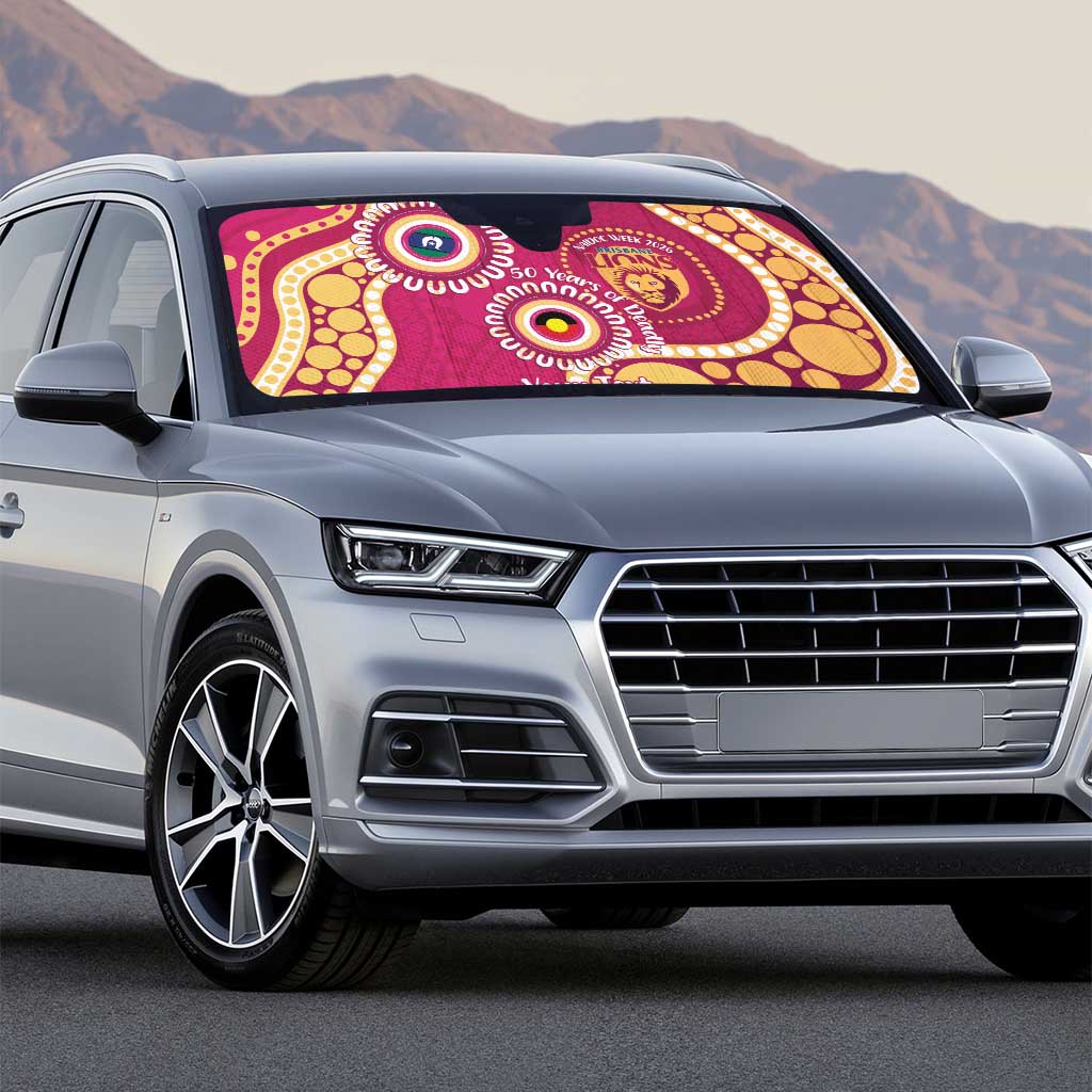 Brisbane Lions NAIDOC 2026 Personalised Auto Sun Shade 50 Years of Deadly Aboriginal Art