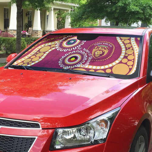Brisbane Lions NAIDOC 2026 Personalised Auto Sun Shade 50 Years of Deadly Aboriginal Art