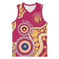 Brisbane Lions NAIDOC 2026 Personalised Basketball Jersey 50 Years of Deadly Aboriginal Art