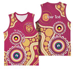 Brisbane Lions NAIDOC 2026 Personalised Basketball Jersey 50 Years of Deadly Aboriginal Art