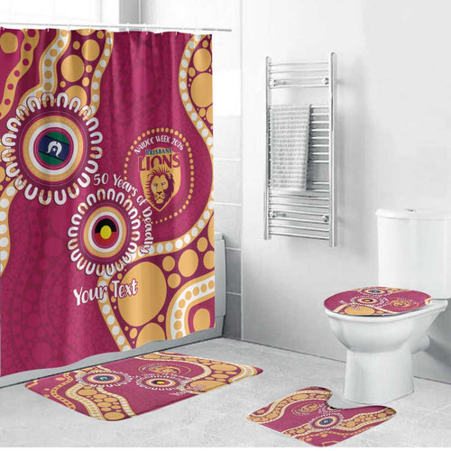 Brisbane Lions NAIDOC 2026 Personalised Bathroom Set 50 Years of Deadly Aboriginal Art