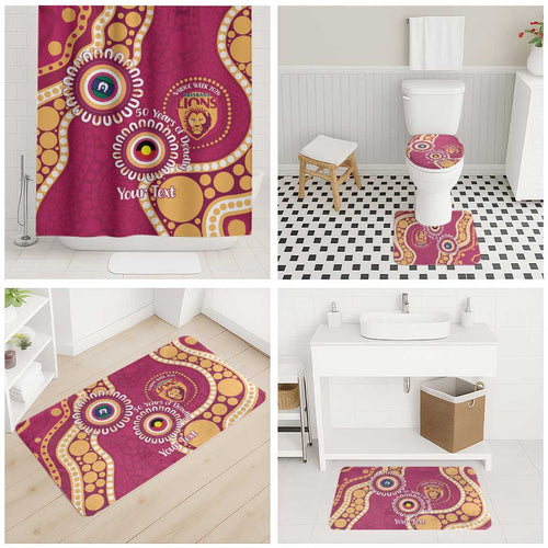 Brisbane Lions NAIDOC 2026 Personalised Bathroom Set 50 Years of Deadly Aboriginal Art