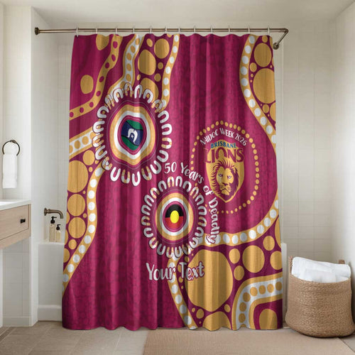 Brisbane Lions NAIDOC 2026 Personalised Bathroom Set 50 Years of Deadly Aboriginal Art