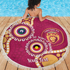 Brisbane Lions NAIDOC 2026 Personalised Beach Blanket 50 Years of Deadly Aboriginal Art