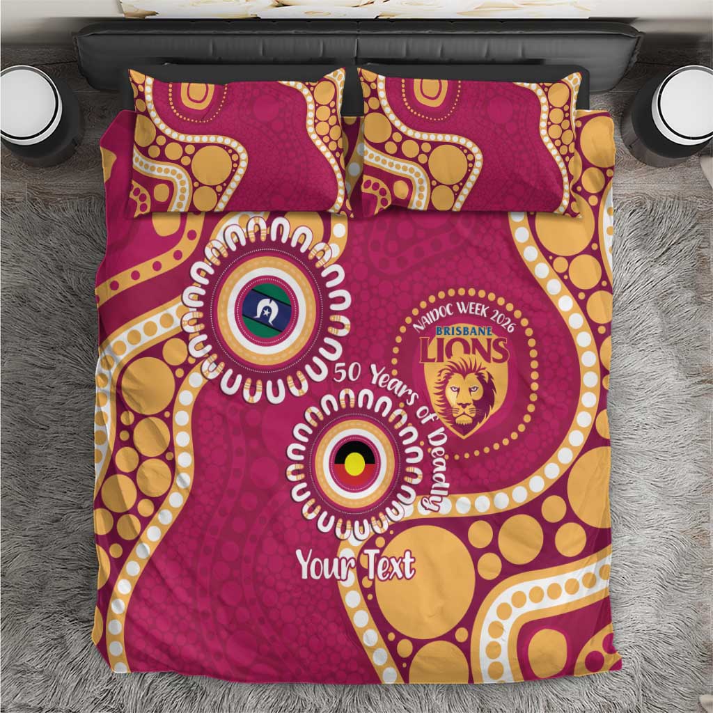 Brisbane Lions NAIDOC 2026 Personalised Bedding Set 50 Years of Deadly Aboriginal Art