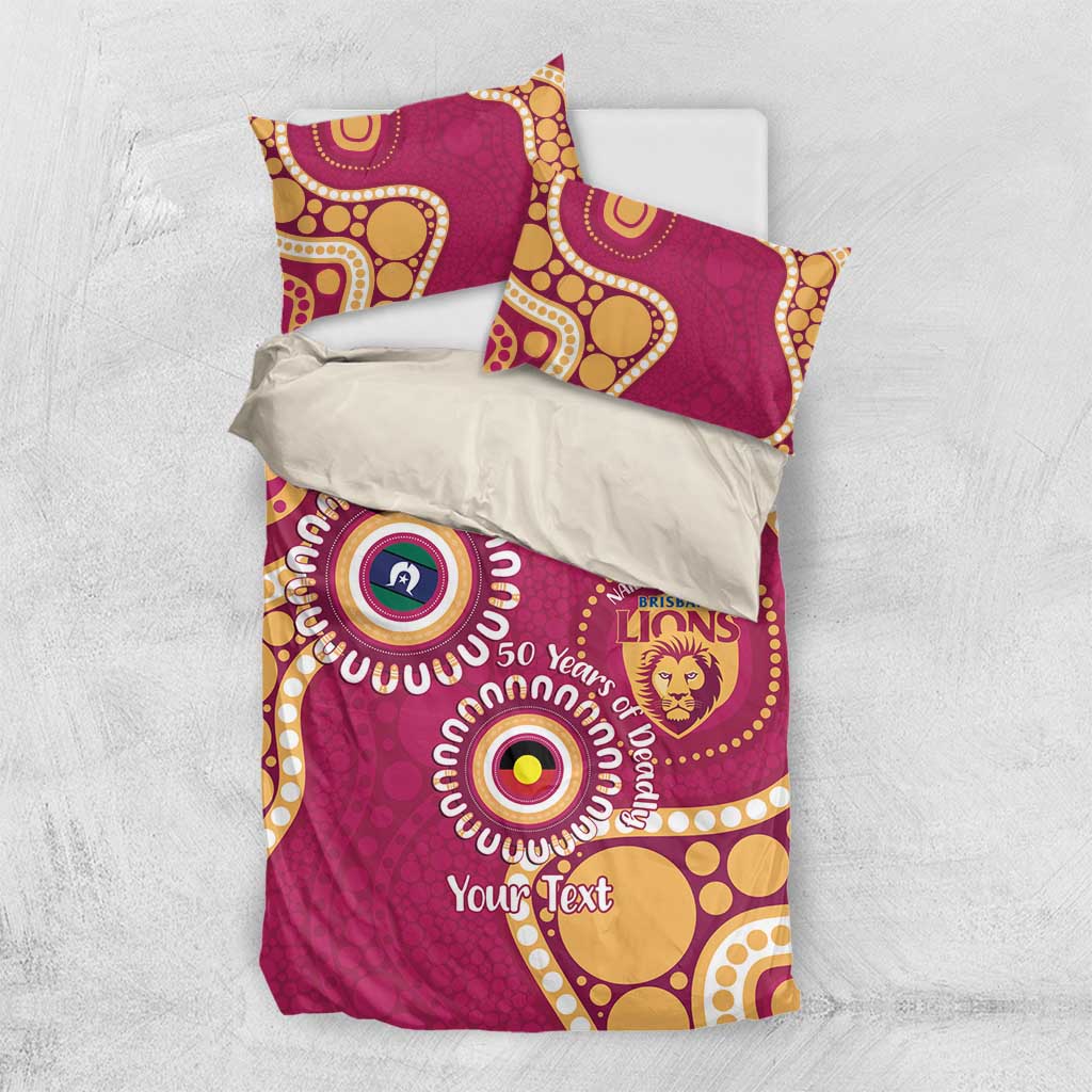 Brisbane Lions NAIDOC 2026 Personalised Bedding Set 50 Years of Deadly Aboriginal Art