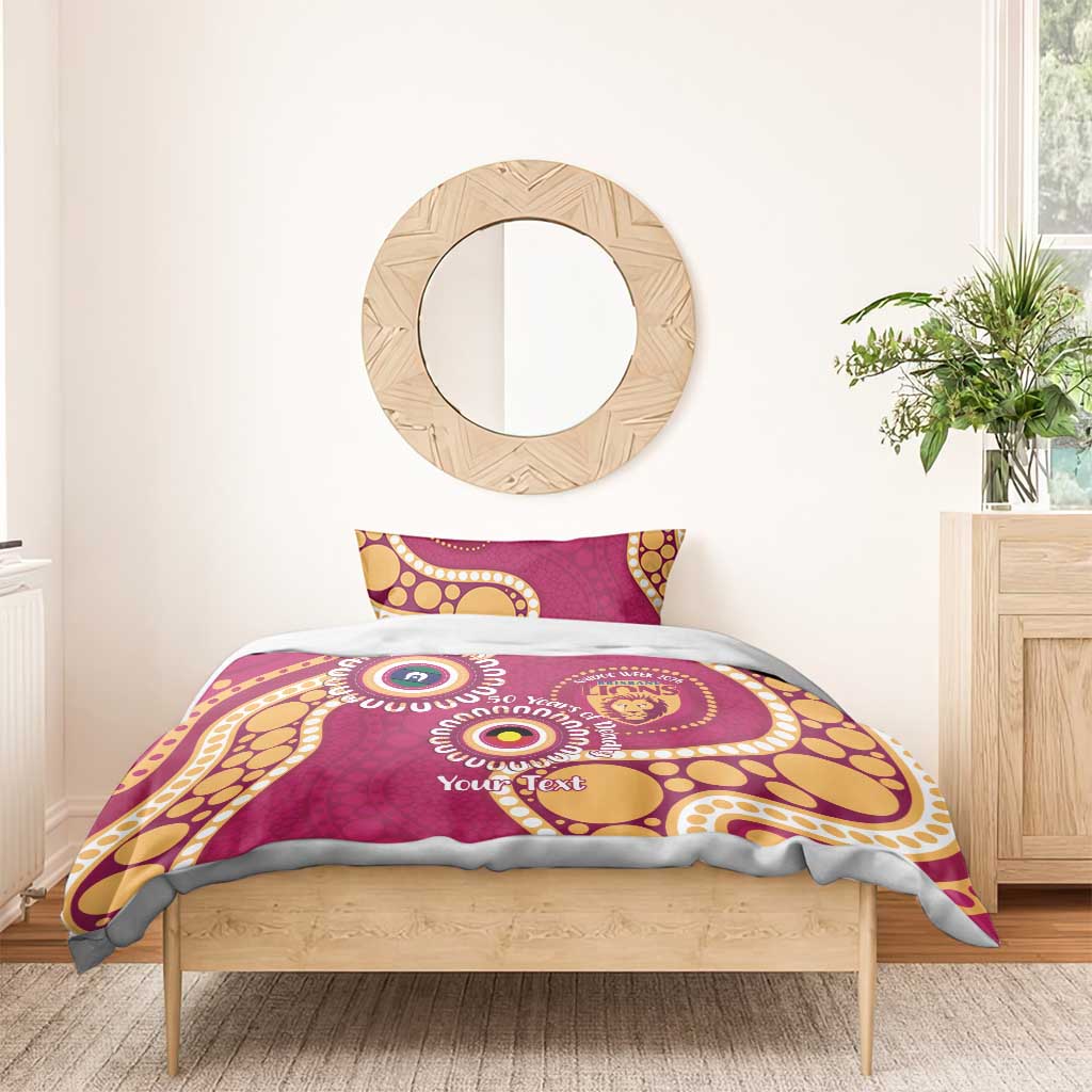 Brisbane Lions NAIDOC 2026 Personalised Bedding Set 50 Years of Deadly Aboriginal Art