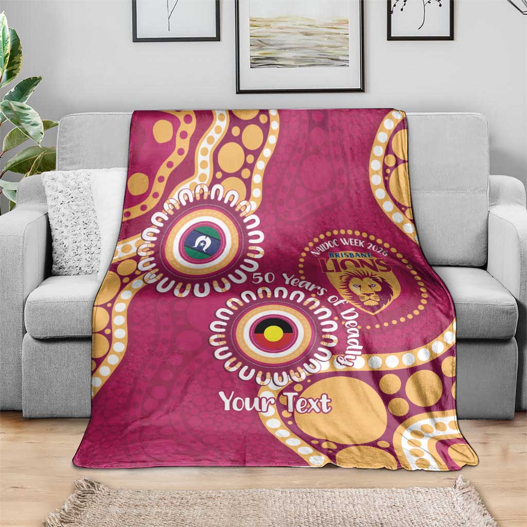 Brisbane Lions NAIDOC 2026 Personalised Blanket 50 Years of Deadly Aboriginal Art
