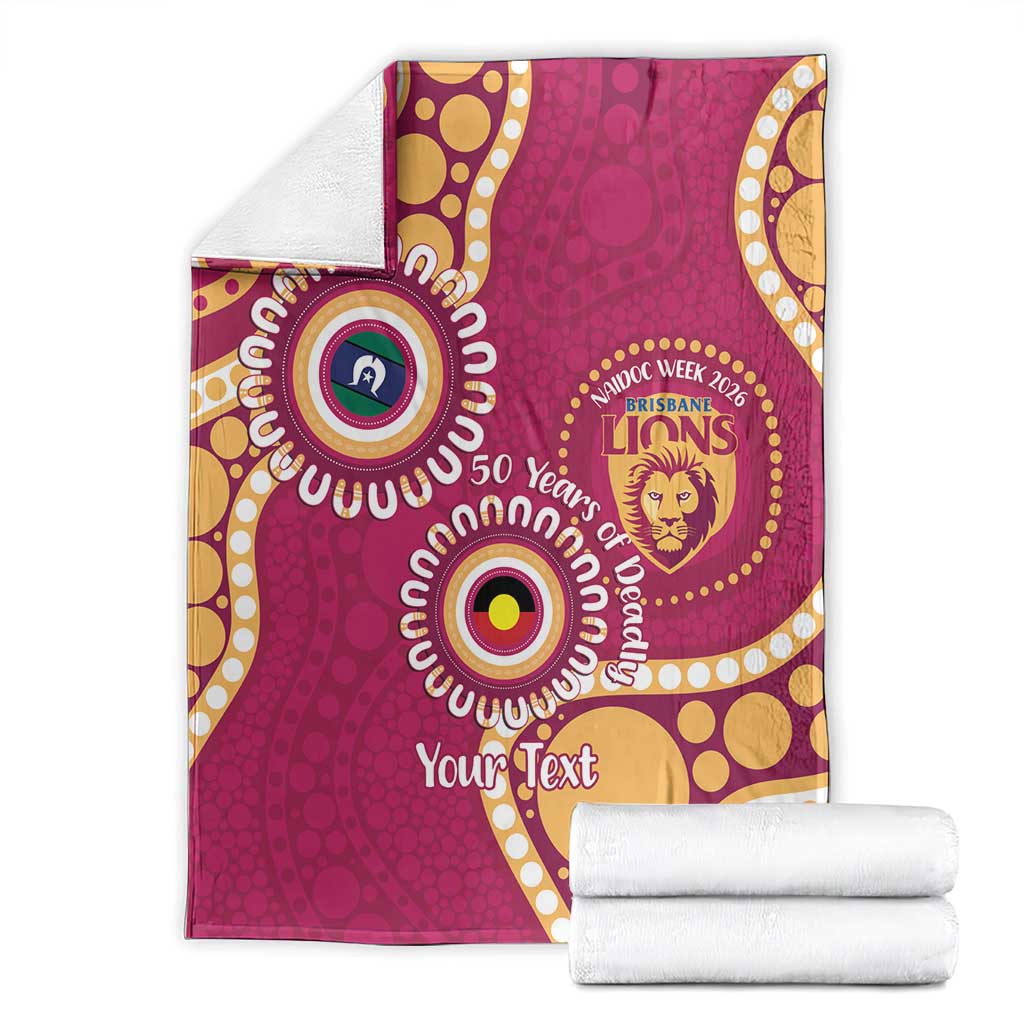 Brisbane Lions NAIDOC 2026 Personalised Blanket 50 Years of Deadly Aboriginal Art