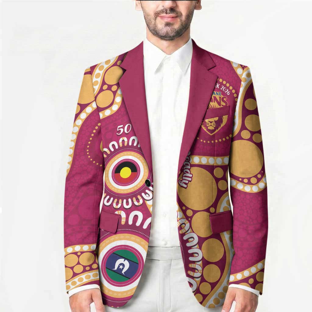 Brisbane Lions NAIDOC 2026 Personalised Blazer 50 Years of Deadly Aboriginal Art