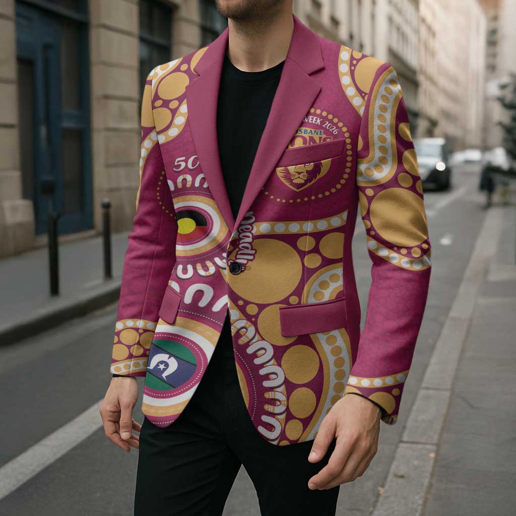 Brisbane Lions NAIDOC 2026 Personalised Blazer 50 Years of Deadly Aboriginal Art