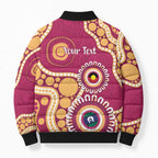 Brisbane Lions NAIDOC 2026 Personalised Bomber Puffer Jacket 50 Years of Deadly Aboriginal Art