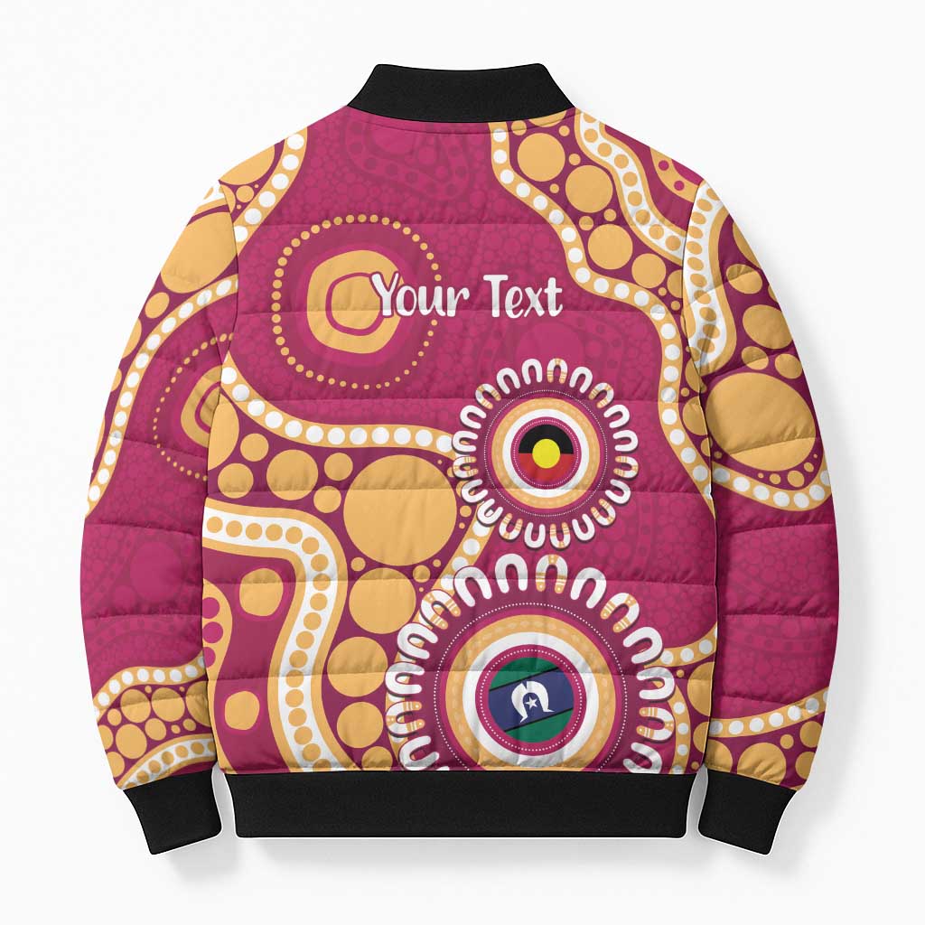 Brisbane Lions NAIDOC 2026 Personalised Bomber Puffer Jacket 50 Years of Deadly Aboriginal Art