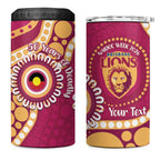 Brisbane Lions NAIDOC 2026 Personalised 4 in 1 Can Cooler Tumbler 50 Years of Deadly Aboriginal Art