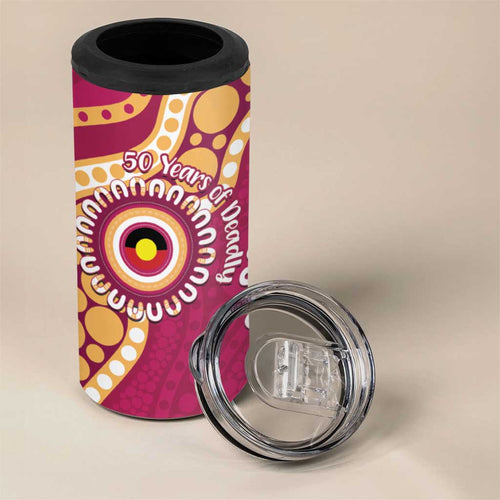 Brisbane Lions NAIDOC 2026 Personalised 4 in 1 Can Cooler Tumbler 50 Years of Deadly Aboriginal Art