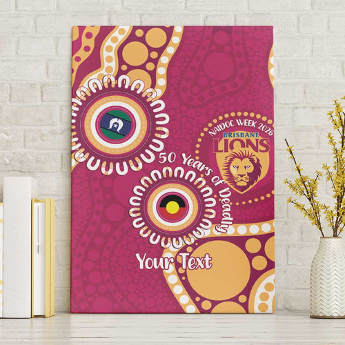 Brisbane Lions NAIDOC 2026 Personalised Canvas Wall Art 50 Years of Deadly Aboriginal Art