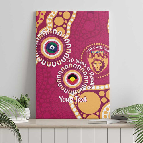 Brisbane Lions NAIDOC 2026 Personalised Canvas Wall Art 50 Years of Deadly Aboriginal Art