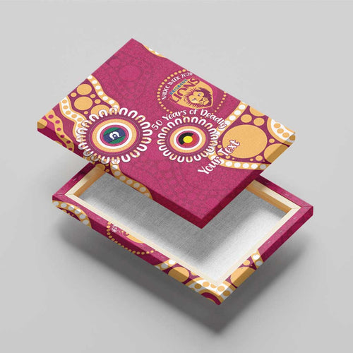 Brisbane Lions NAIDOC 2026 Personalised Canvas Wall Art 50 Years of Deadly Aboriginal Art
