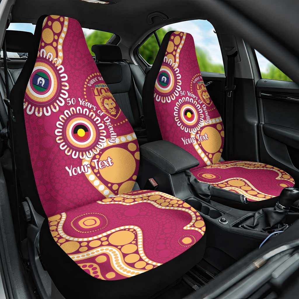 Brisbane Lions NAIDOC 2026 Personalised Car Seat Cover 50 Years of Deadly Aboriginal Art