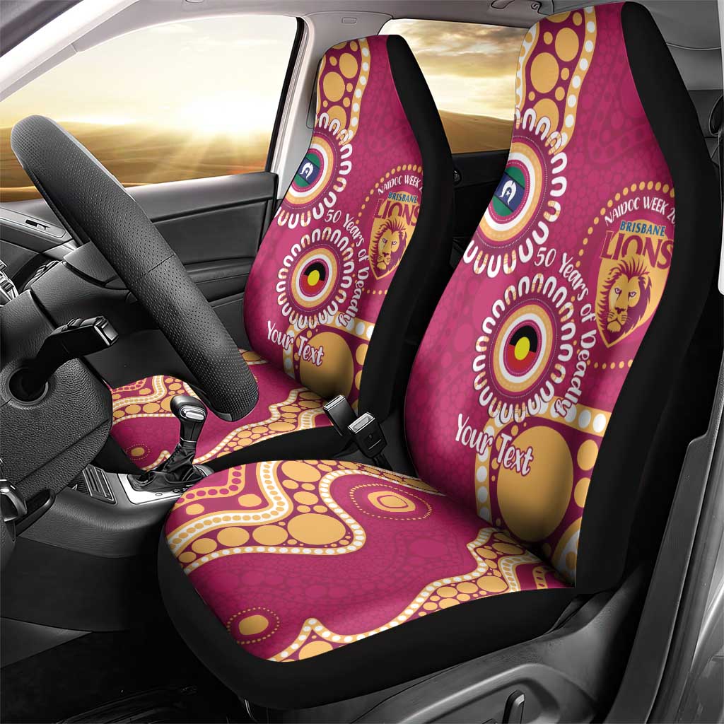 Brisbane Lions NAIDOC 2026 Personalised Car Seat Cover 50 Years of Deadly Aboriginal Art