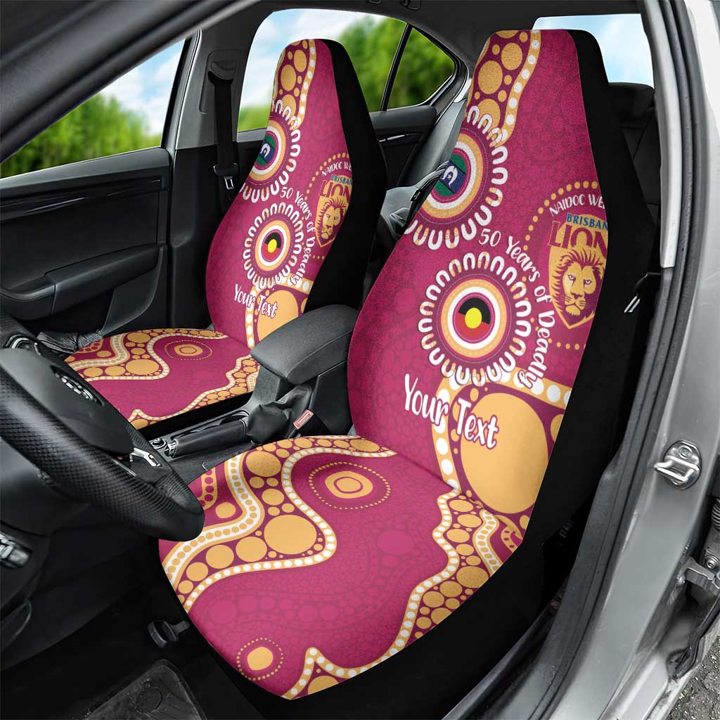 Brisbane Lions NAIDOC 2026 Personalised Car Seat Cover 50 Years of Deadly Aboriginal Art
