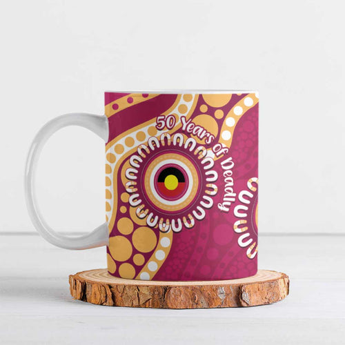 Brisbane Lions NAIDOC 2026 Personalised Ceramic Mug 50 Years of Deadly Aboriginal Art