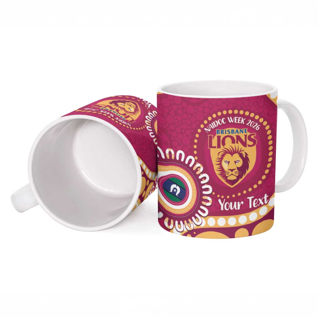 Brisbane Lions NAIDOC 2026 Personalised Ceramic Mug 50 Years of Deadly Aboriginal Art