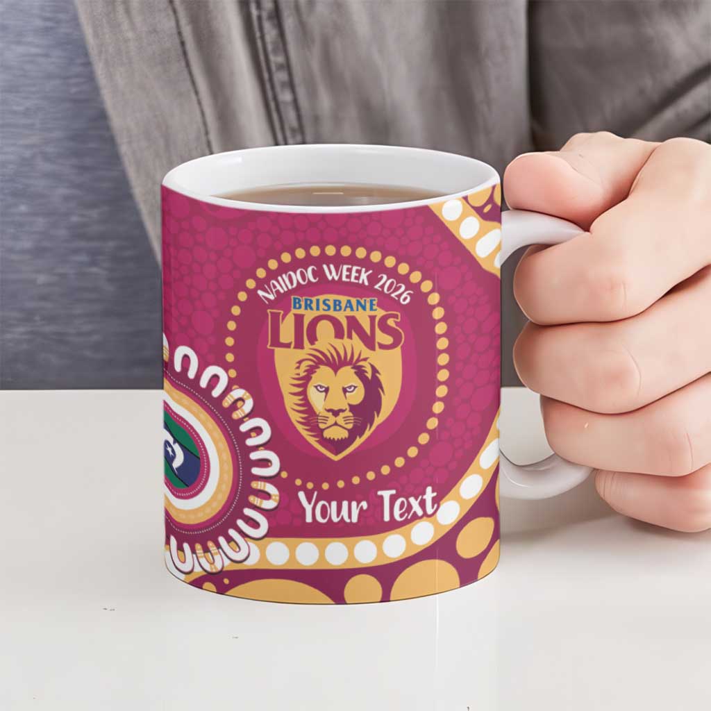 Brisbane Lions NAIDOC 2026 Personalised Ceramic Mug 50 Years of Deadly Aboriginal Art