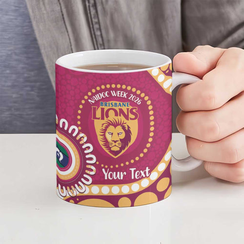 Brisbane Lions NAIDOC 2026 Personalised Ceramic Mug 50 Years of Deadly Aboriginal Art