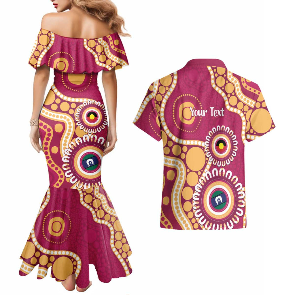 Brisbane Lions NAIDOC 2026 Personalised Couples Matching Mermaid Dress and Hawaiian Shirt 50 Years of Deadly Aboriginal Art