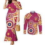 Brisbane Lions NAIDOC 2026 Personalised Couples Matching Mermaid Dress and Long Sleeve Button Shirt 50 Years of Deadly Aboriginal Art