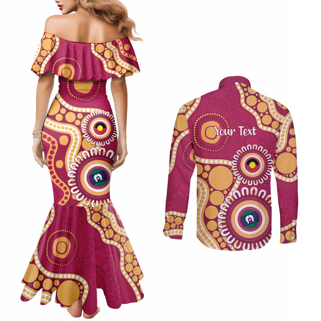 Brisbane Lions NAIDOC 2026 Personalised Couples Matching Mermaid Dress and Long Sleeve Button Shirt 50 Years of Deadly Aboriginal Art