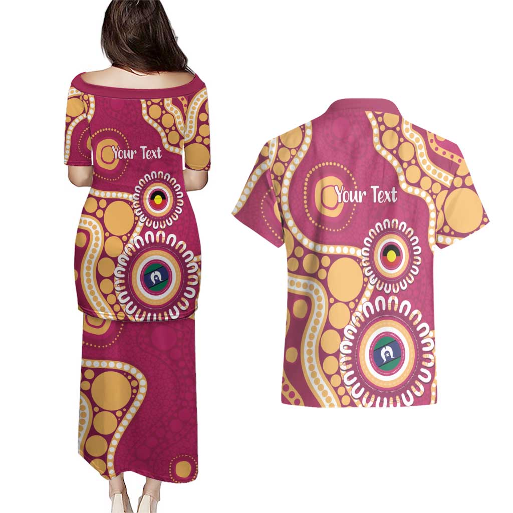 Brisbane Lions NAIDOC 2026 Personalised Couples Matching Puletasi and Hawaiian Shirt 50 Years of Deadly Aboriginal Art
